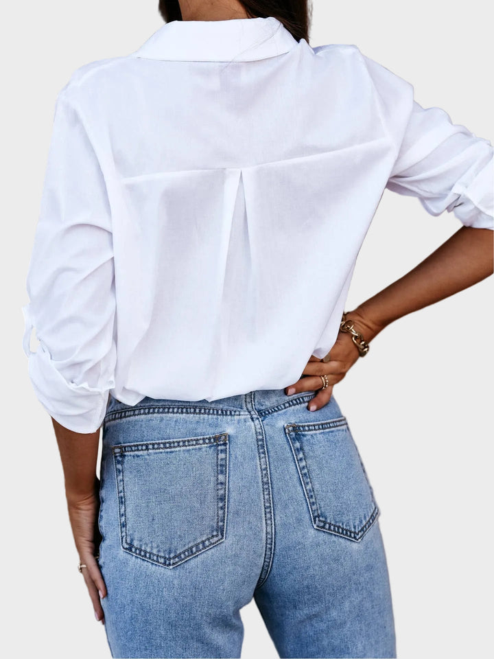 Polly Jane Simple White Button Down