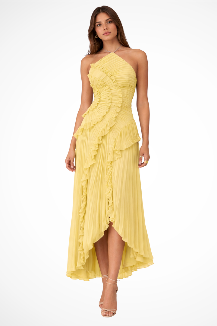 Seraphine | Pleated Ruffle Maxi Dress