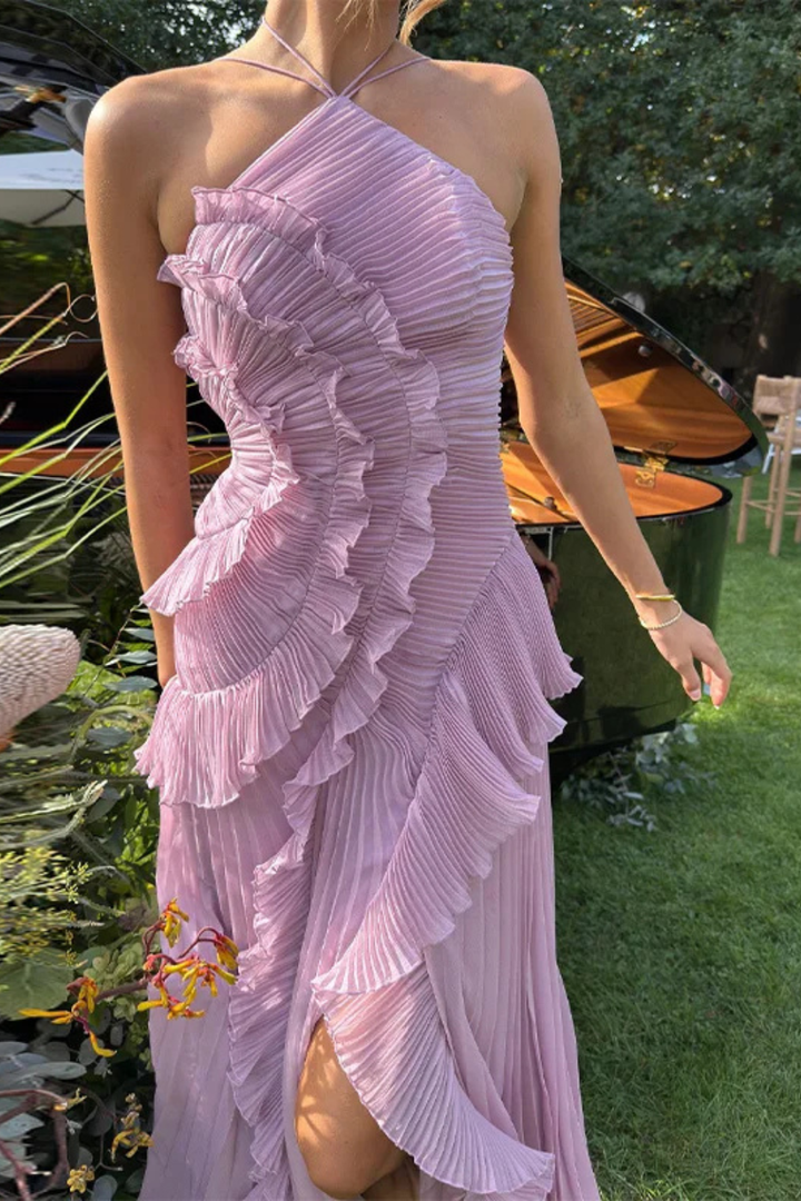Seraphine | Pleated Ruffle Maxi Dress