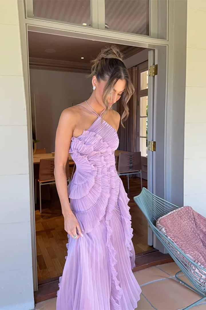 Seraphine | Pleated Ruffle Maxi Dress