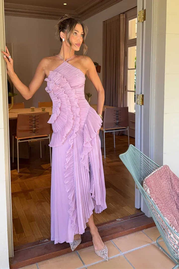 Seraphine | Pleated Ruffle Maxi Dress
