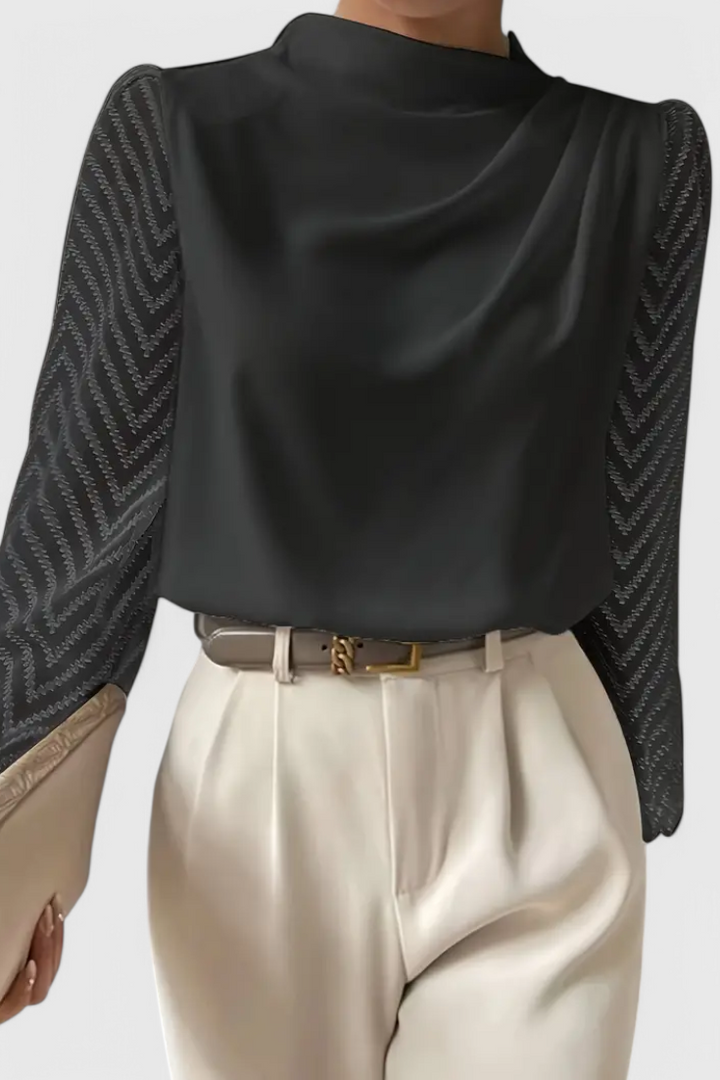 Zaraa Elegant Blouse with Sheer Sleeves