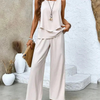 Ovelynra | Sleeveless Top And Wide-Leg Pants Set