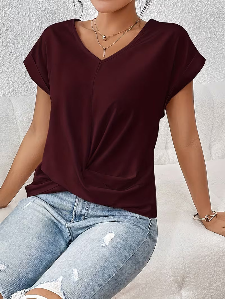 Lynn | Draped V-Neck Top