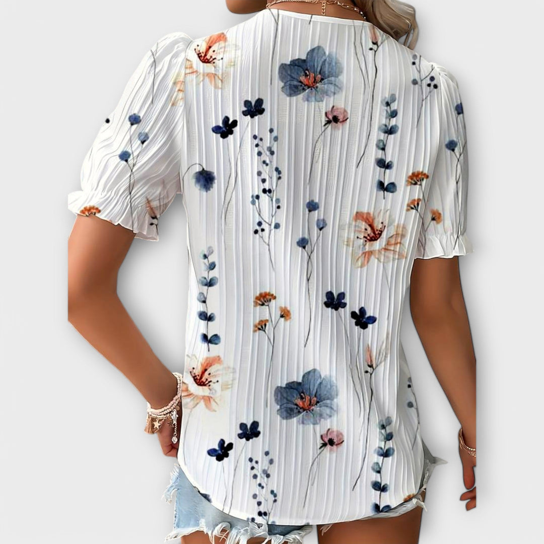 Emily - Fashion blouse with V-neckline