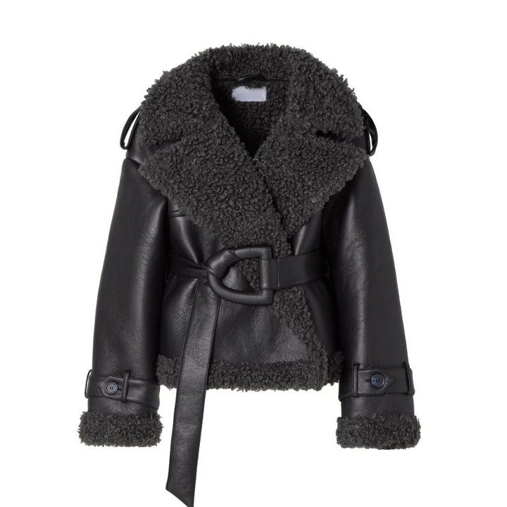Eullie – Belted Shearling Coat with Timeless Elegance