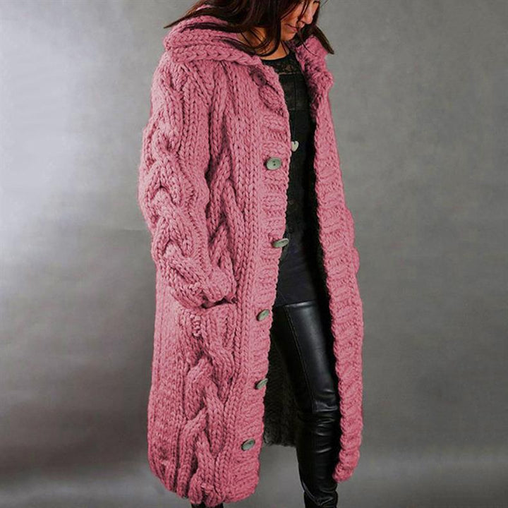 Carine - Elegant Longline Knit Coat