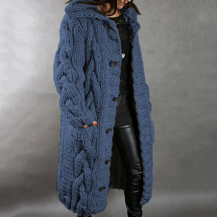 Carine - Elegant Longline Knit Coat