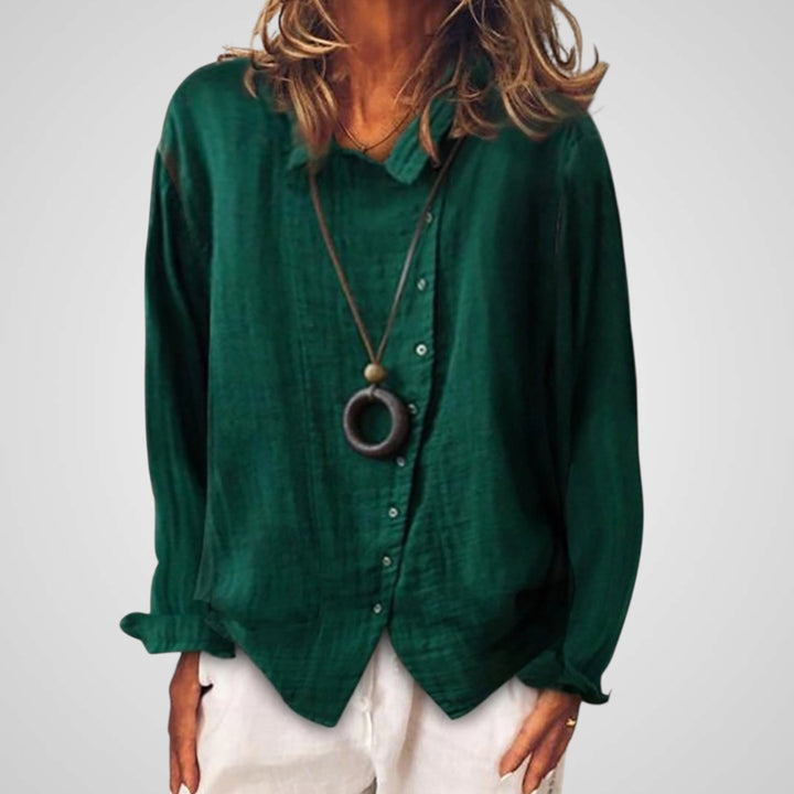 Katia | Women's cotton and linen casual long blouse