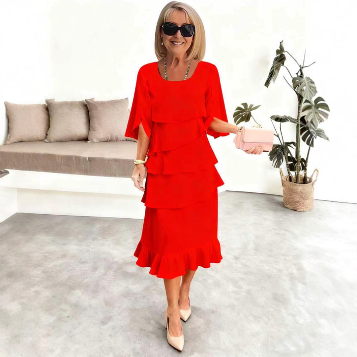 Anna | Elegant Ruffle Midi Dress