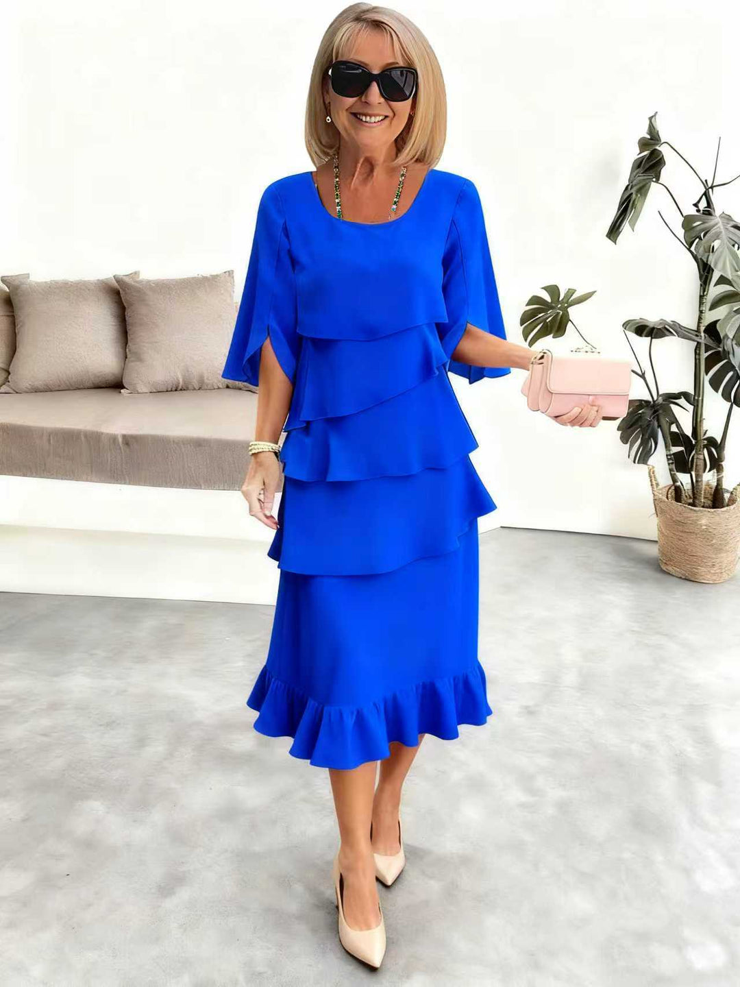 Anna | Elegant Ruffle Midi Dress