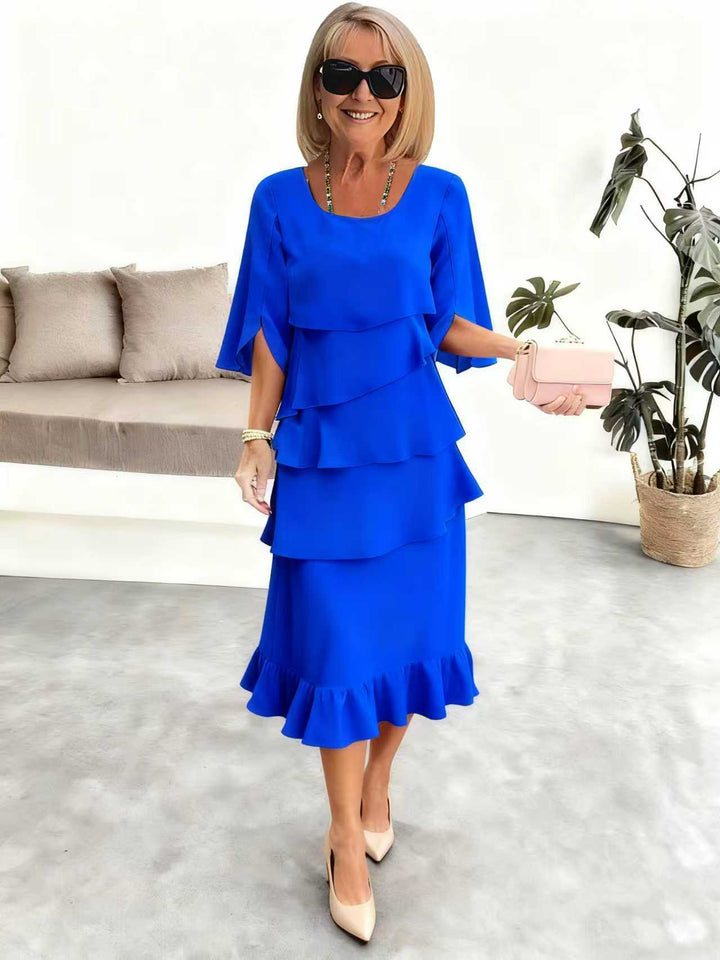 Anna | Elegant Ruffle Midi Dress