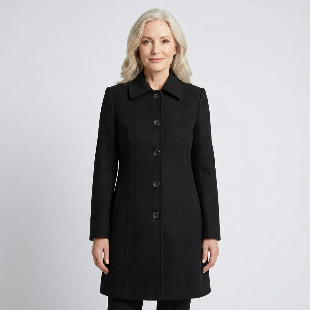 Rosalie – Fit and Flare Button-Front Coat