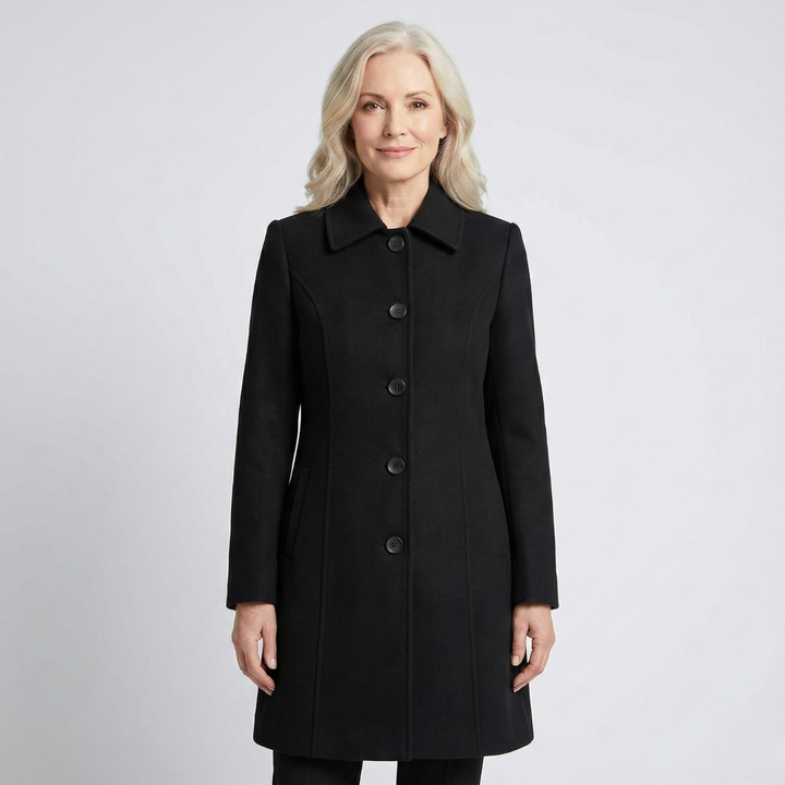 Rosalie – Fit and Flare Button-Front Coat