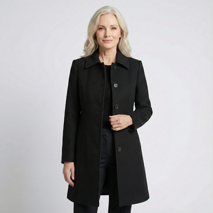 Rosalie – Fit and Flare Button-Front Coat