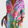 Alice | Vibrant Artistic Button-Up Blouse