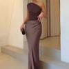 Sharon | One-Shoulder Satin Maxi Dress