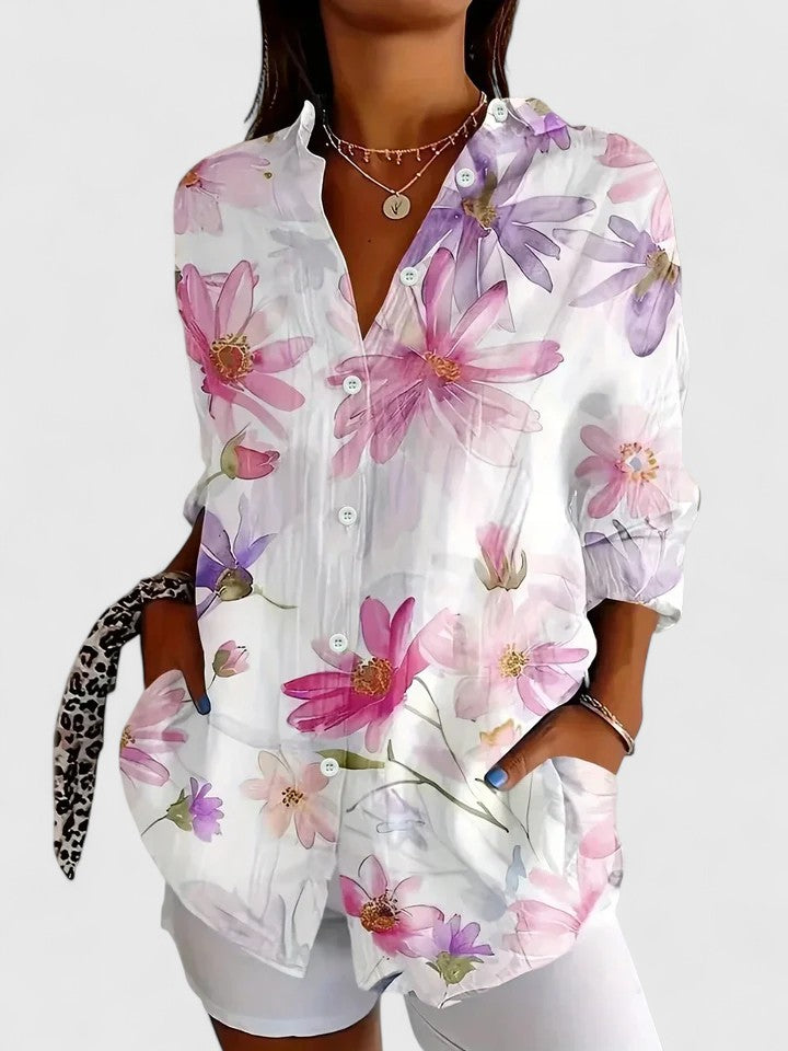 Alice | Vibrant Artistic Button-Up Blouse