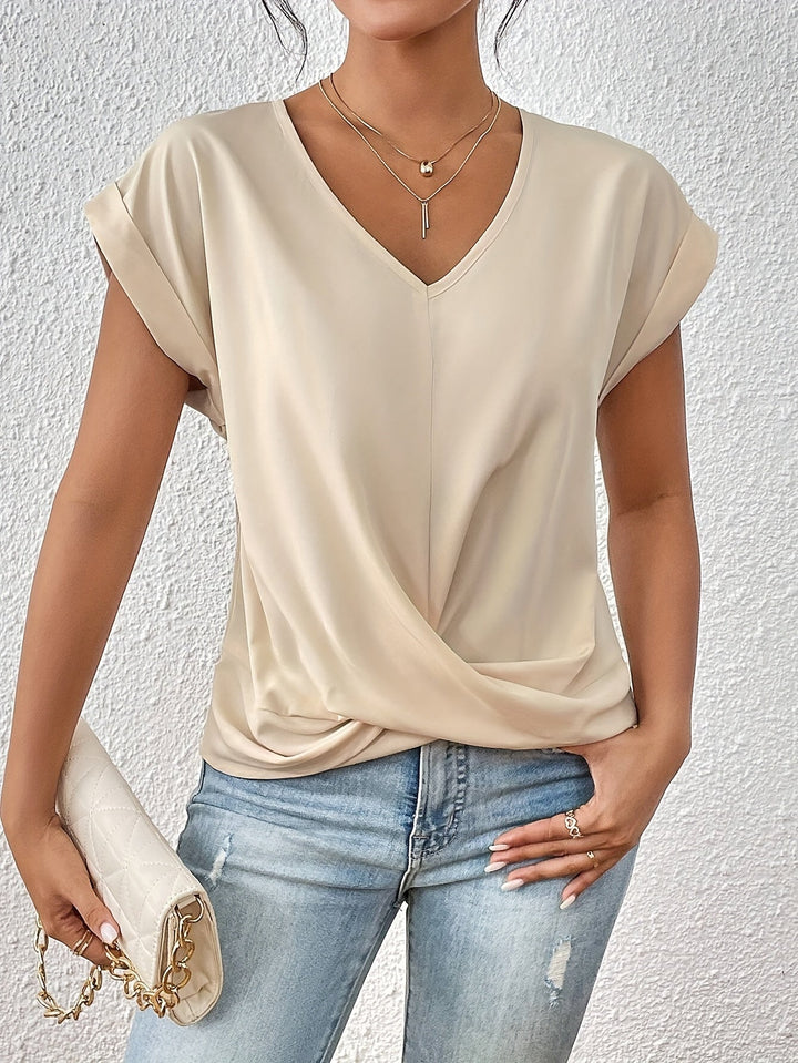 Lynn | Draped V-Neck Top