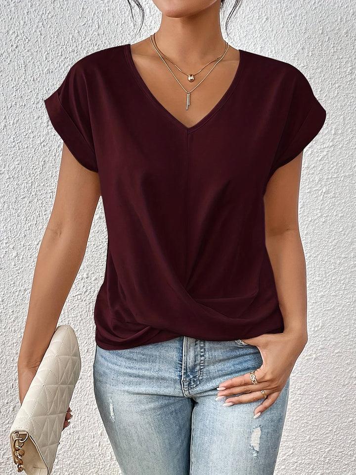Lynn | Draped V-Neck Top