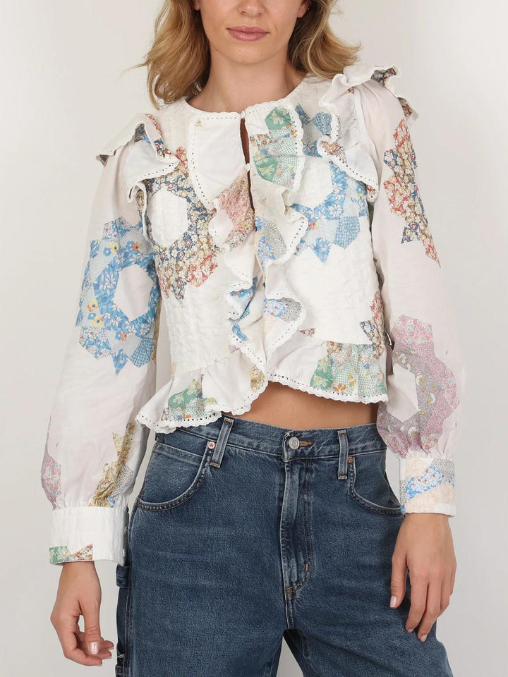 Tahlia Quilted Bodice Table Cloth Blouse