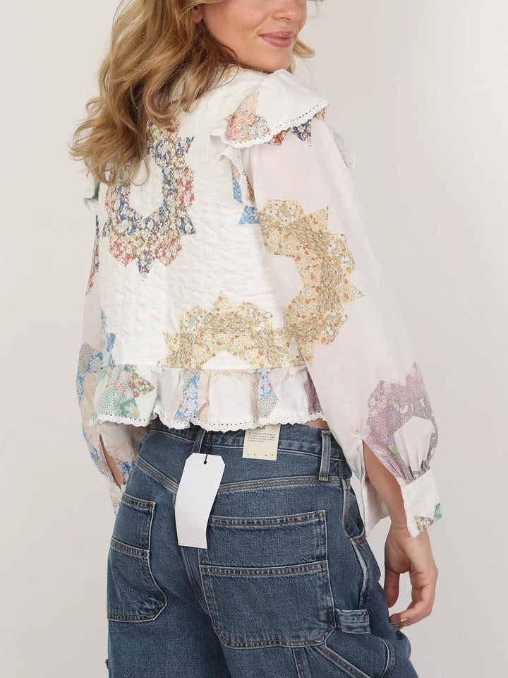 Tahlia Quilted Bodice Table Cloth Blouse