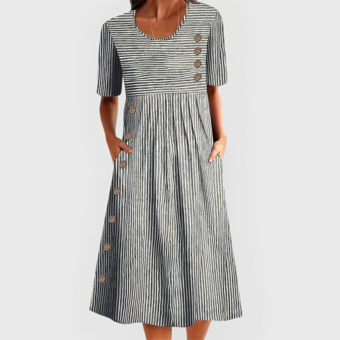 Jess | Striped Midi Dress