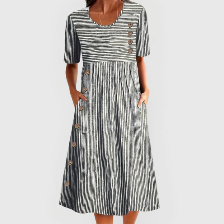 Jess | Striped Midi Dress