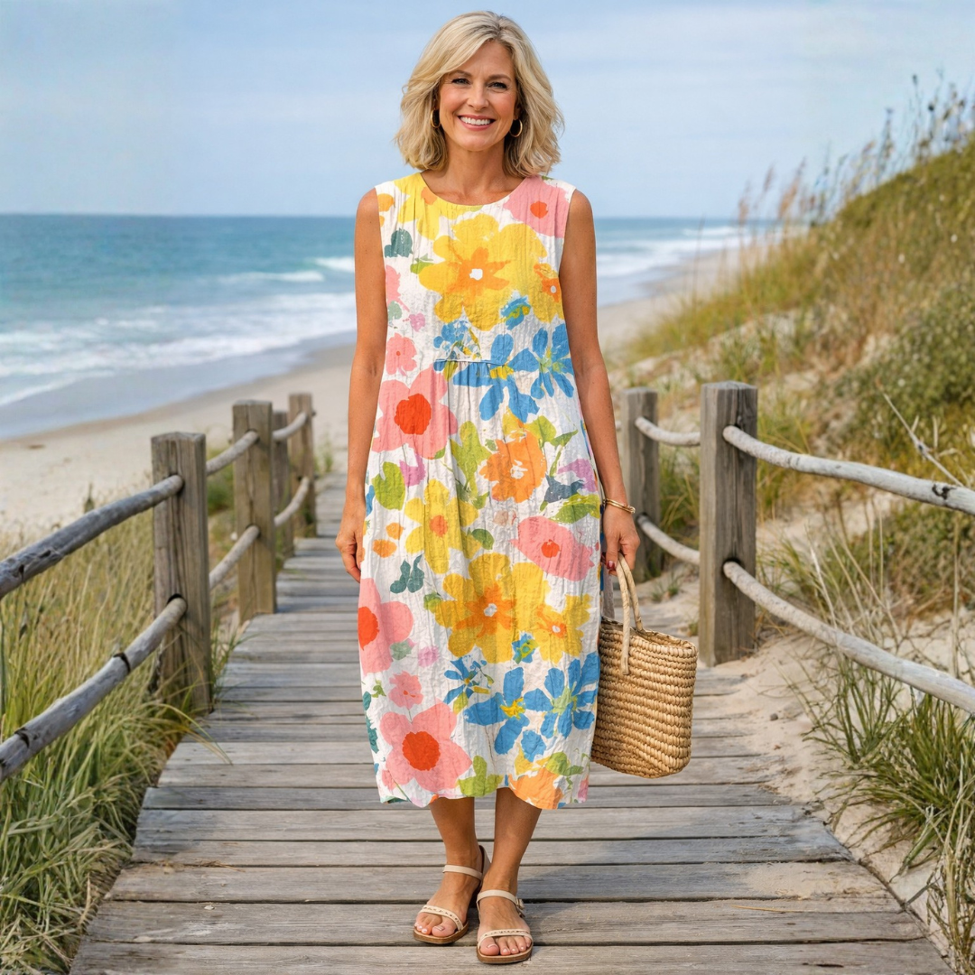 Karen | Pastel Floral Midi Dress