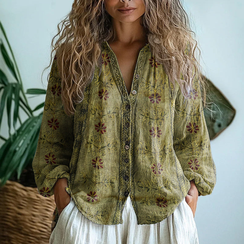 Luna | Boho Button Blouse