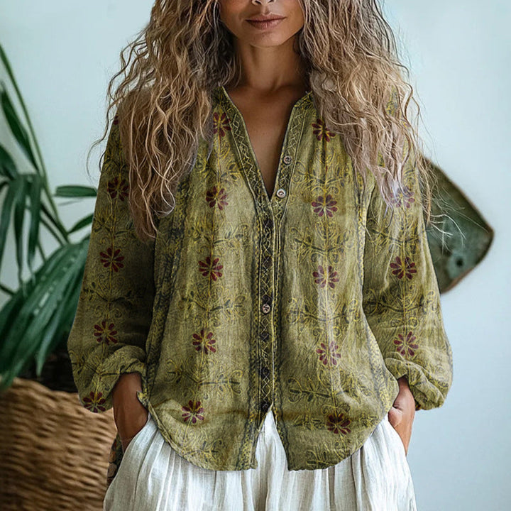 Luna | Boho Button Blouse