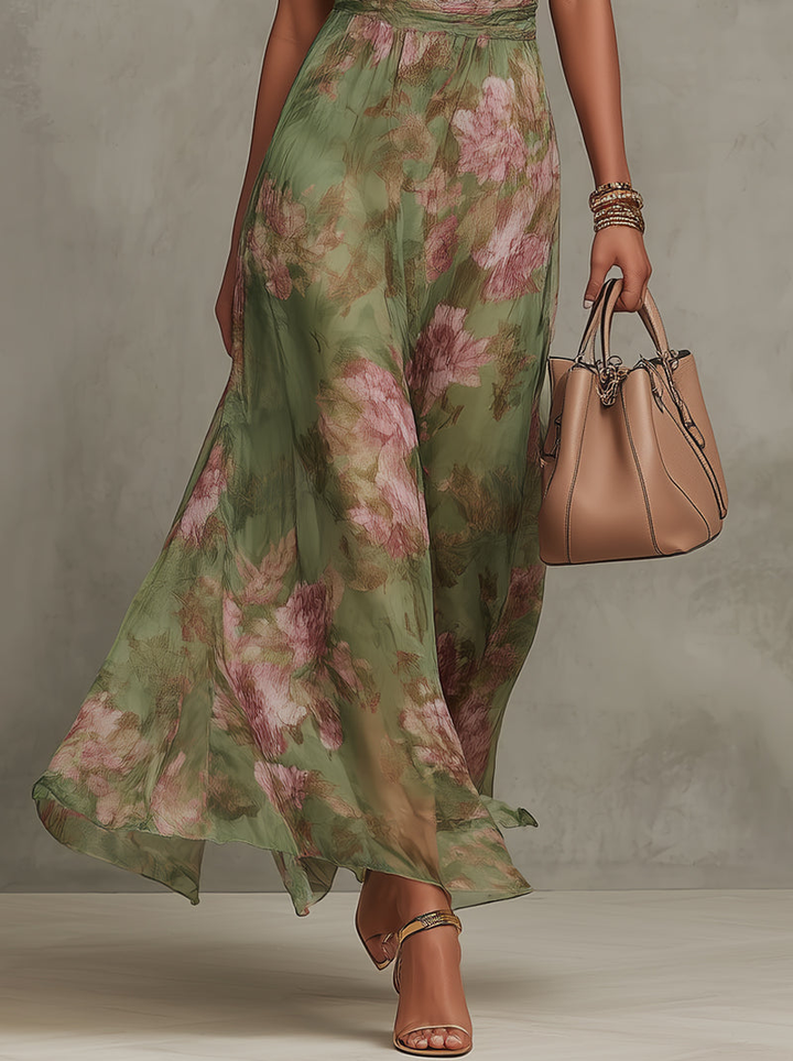 Savannah | Elegant Floral Halter Dress