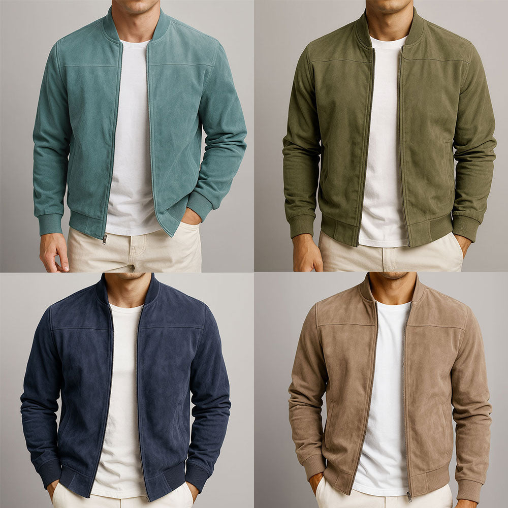 Nico – Timeless Genuine Suede Bomber Jacket