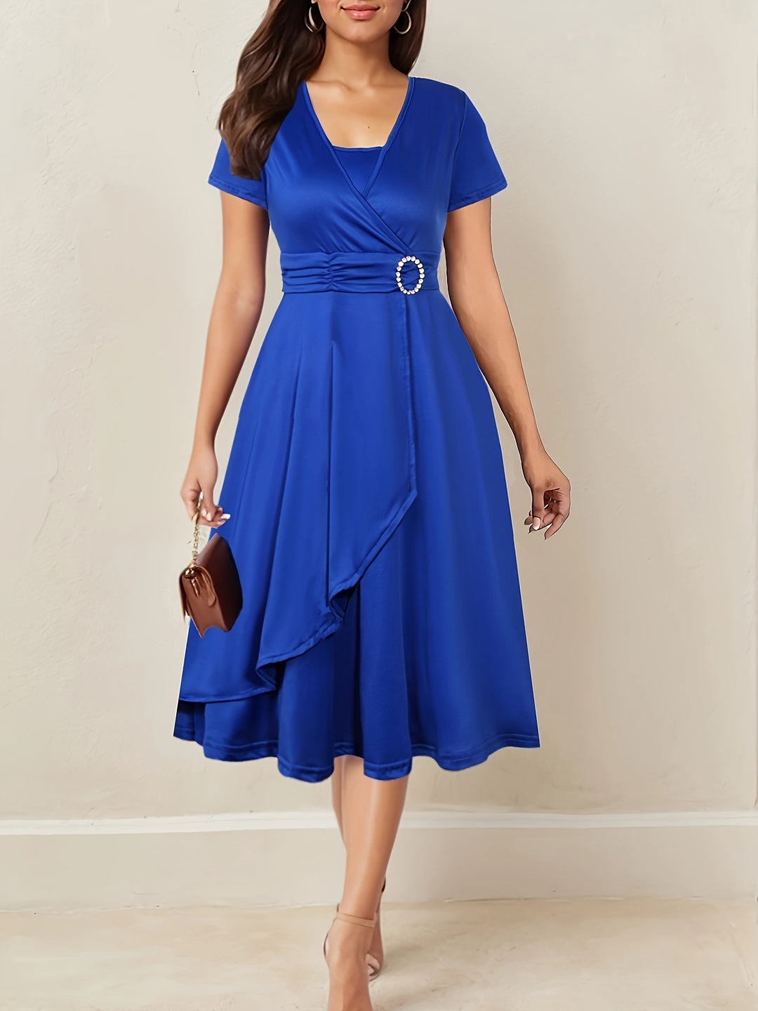 Valera | Rhinestone V-Neck Dress