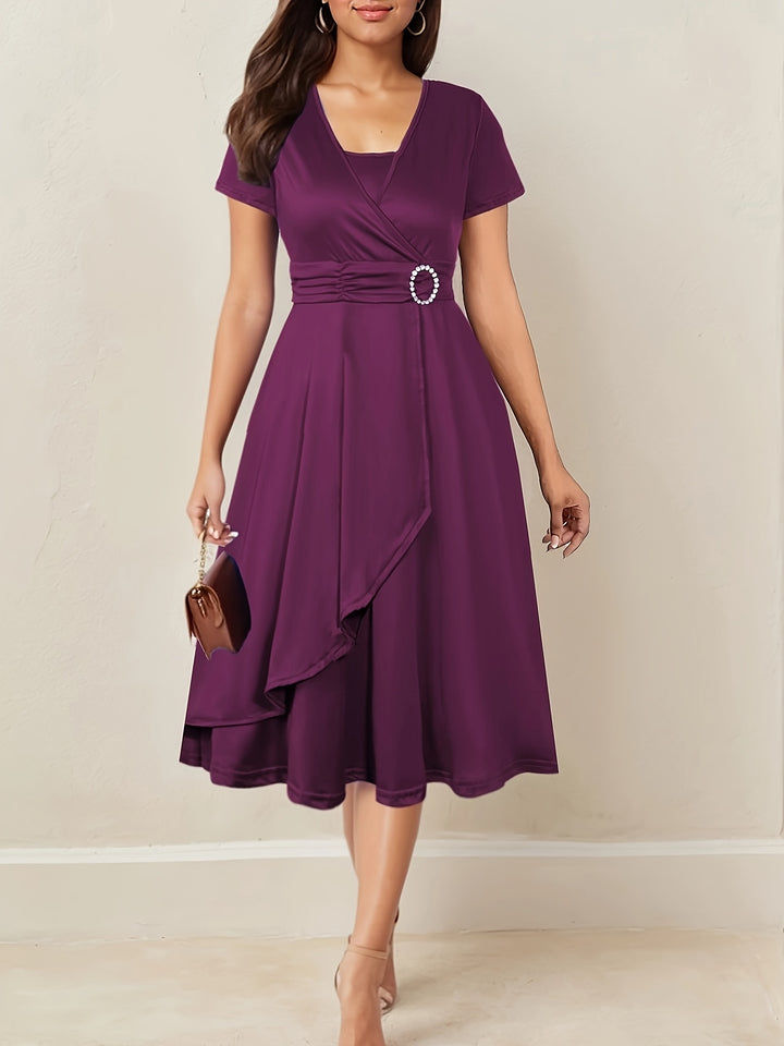 Valera | Rhinestone V-Neck Dress