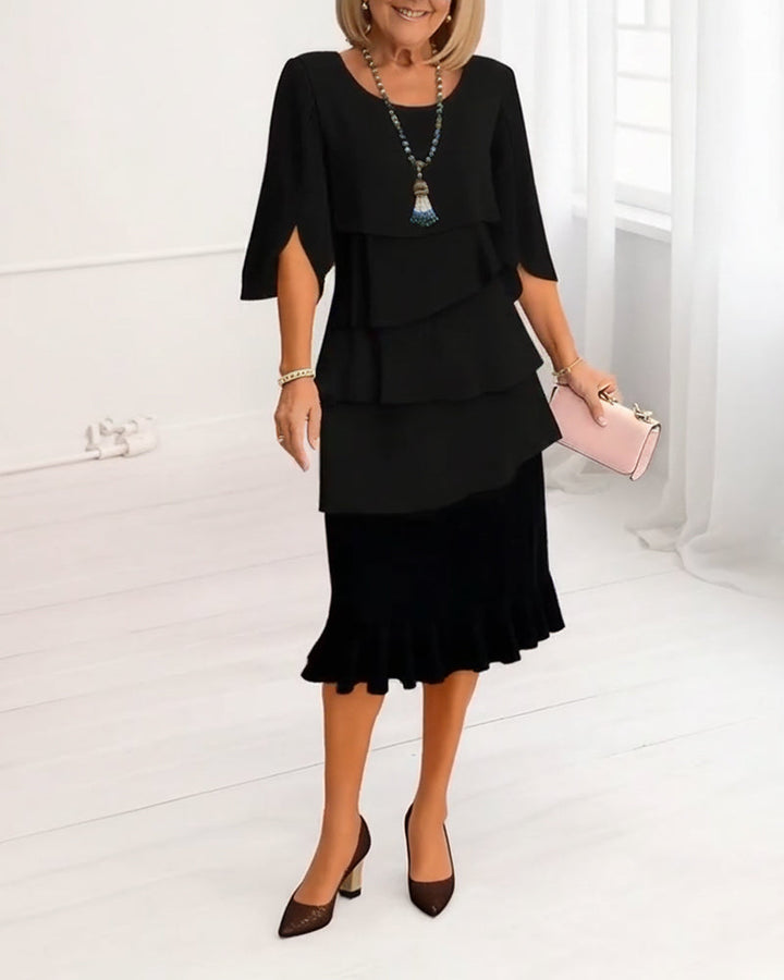 Anna | Elegant Ruffle Midi Dress