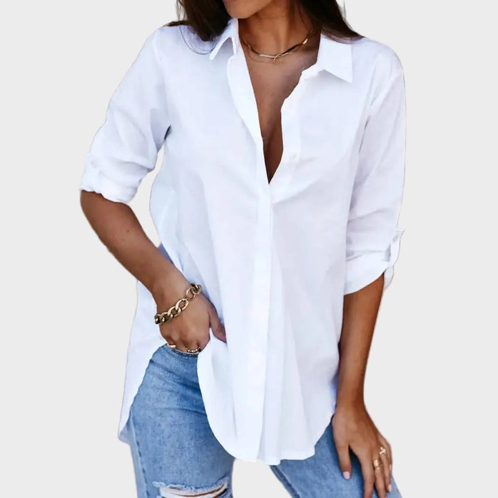 Polly Jane Simple White Button Down