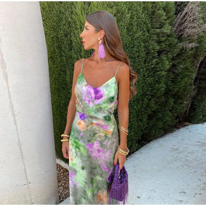 Kate | Elegant Maxi Dress With Detachable Scarf