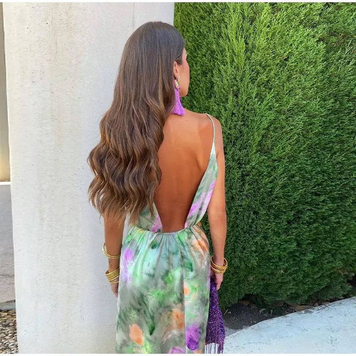 Kate | Elegant Maxi Dress With Detachable Scarf