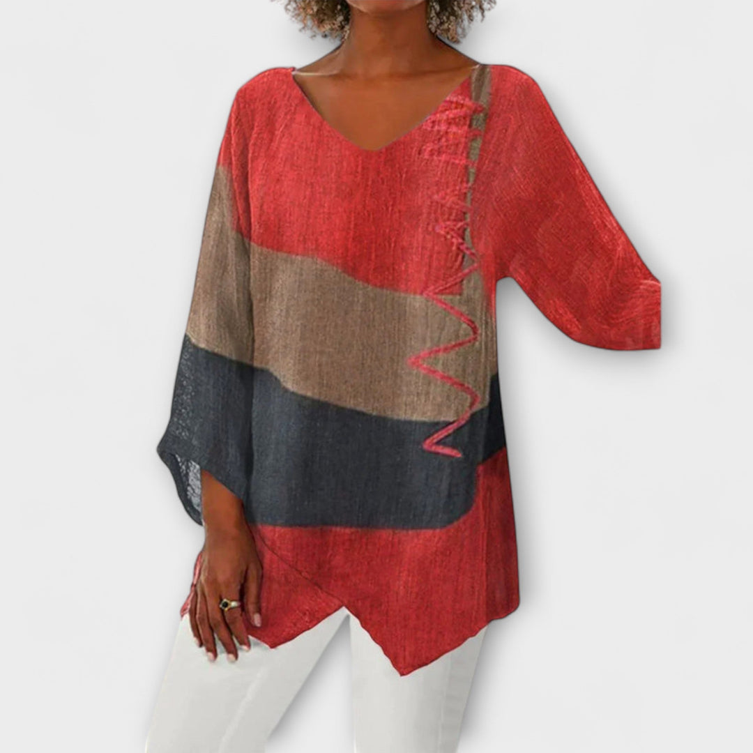 Cloe – Creative tunic with V neckline