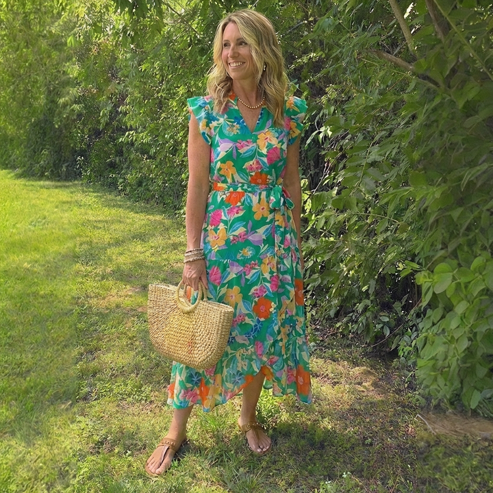 Lila | Floral V-Neck Tiered Maxi Dress