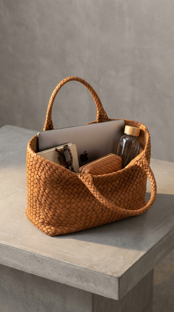 Scarlett | Woven Leather Tote