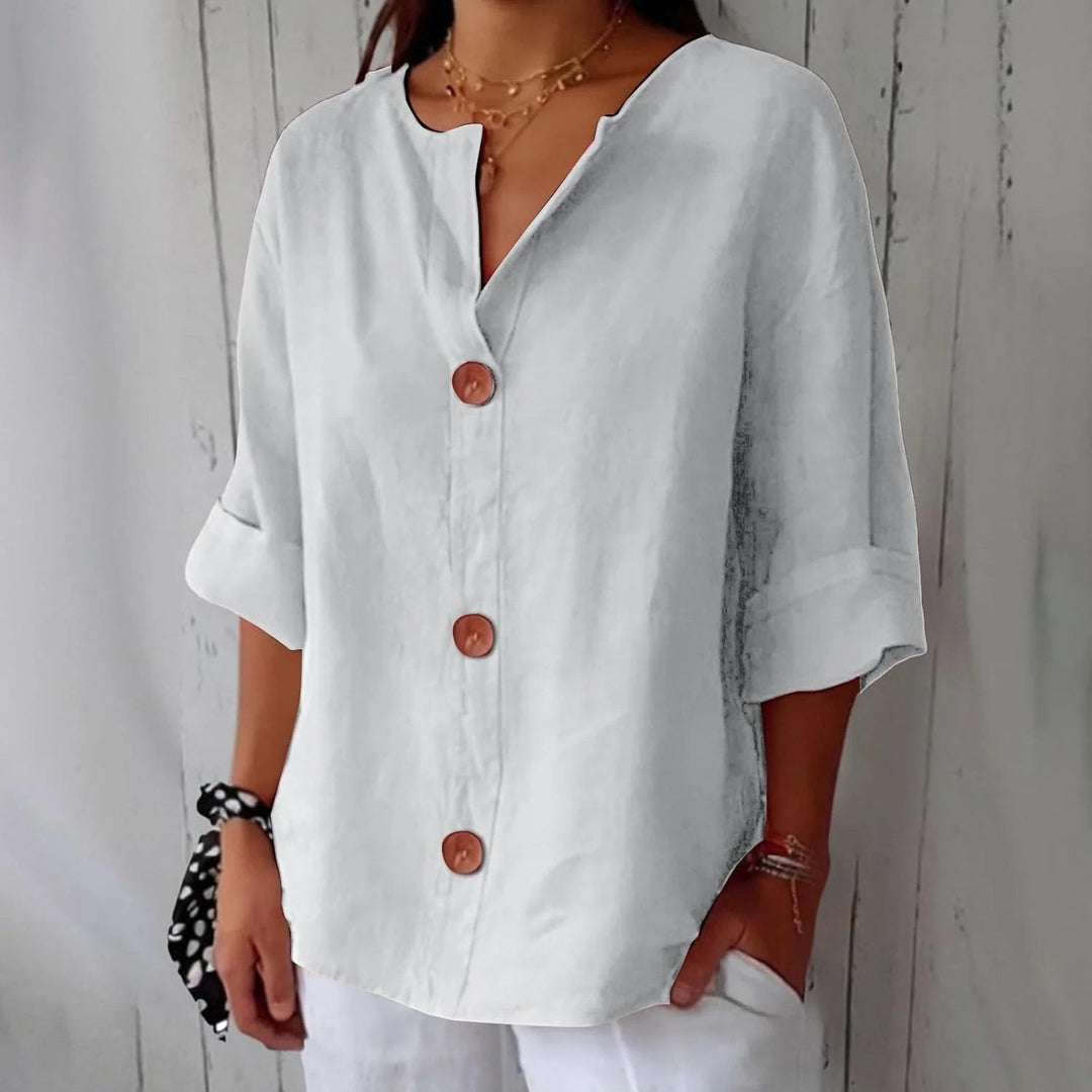 Susan | Relaxed Linen Blend Blouse