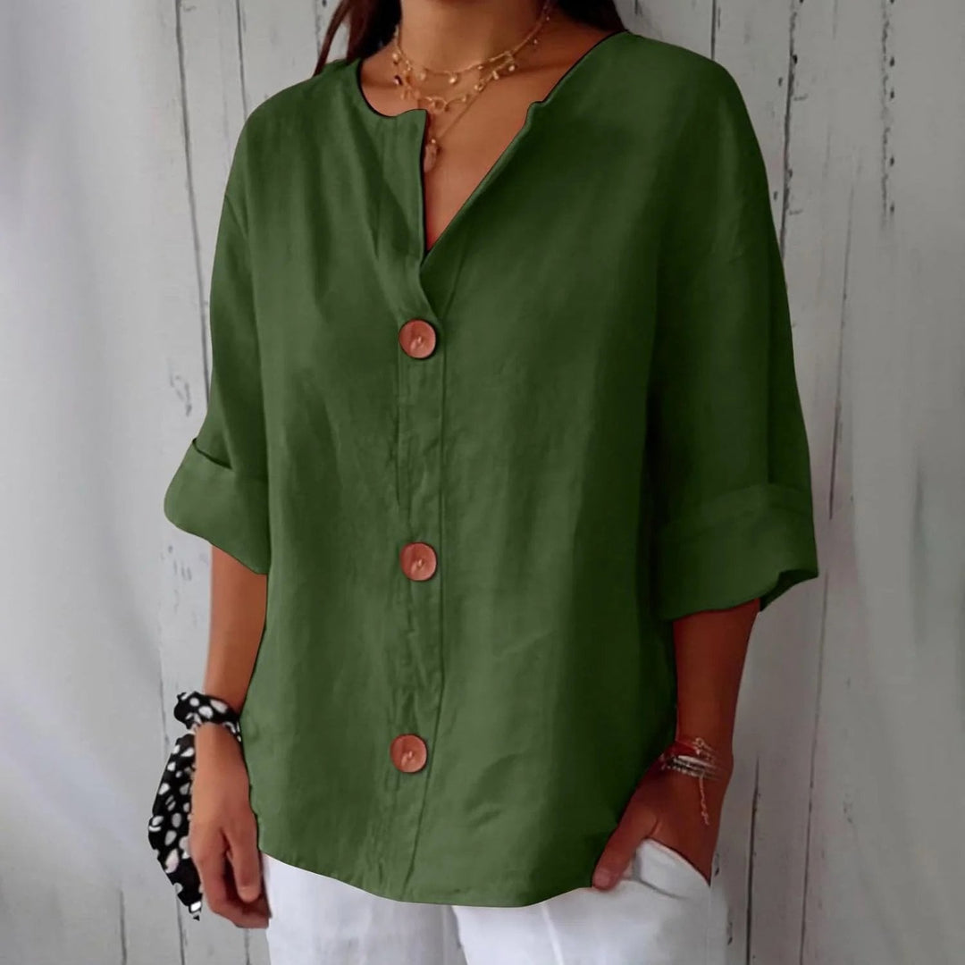 Susan | Relaxed Linen Blend Blouse