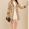 Catie - Double-Breasted Trench Coat with Contrast Trim